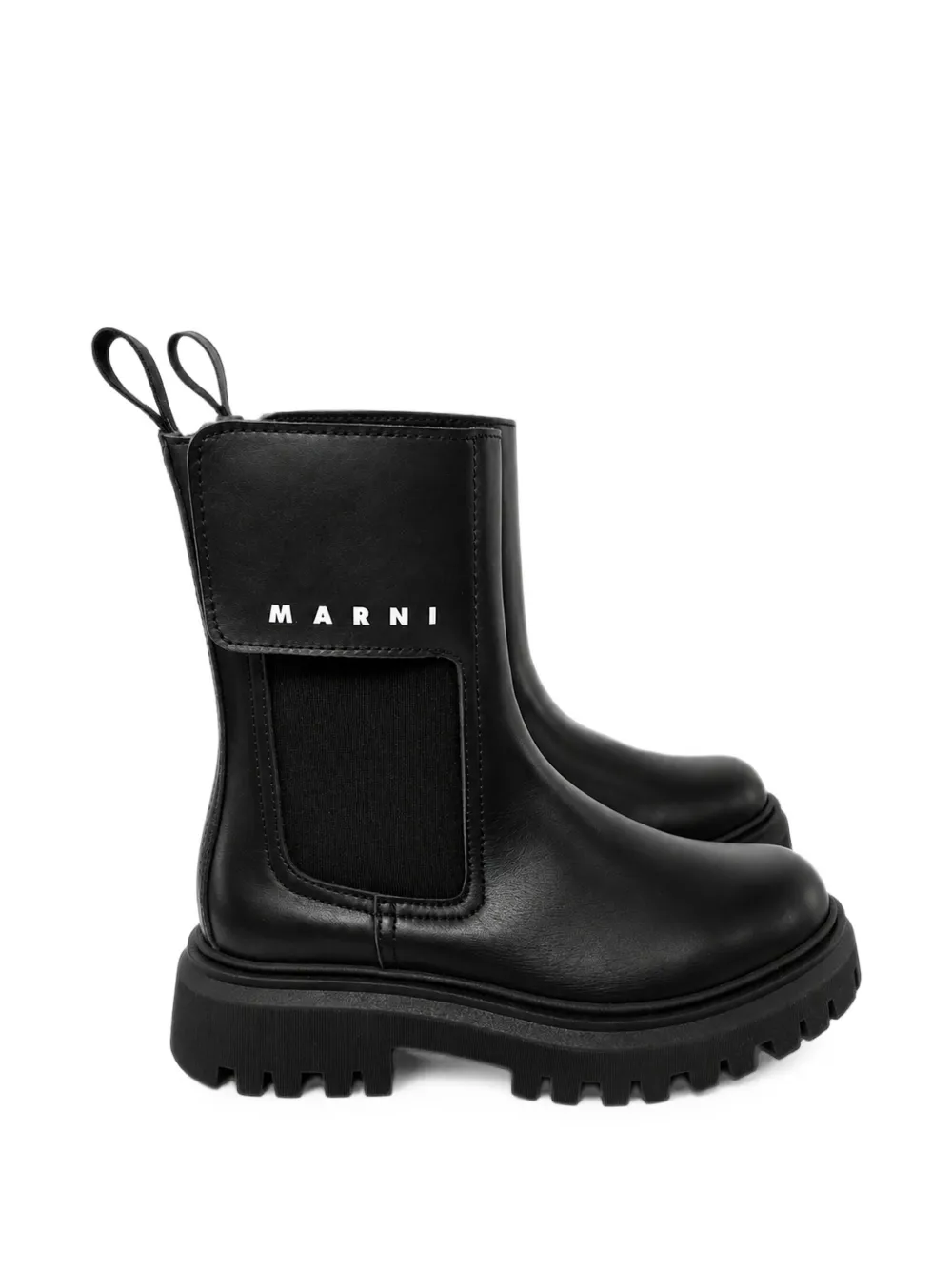 Marni Kids logo-patch chunky boots Zwart