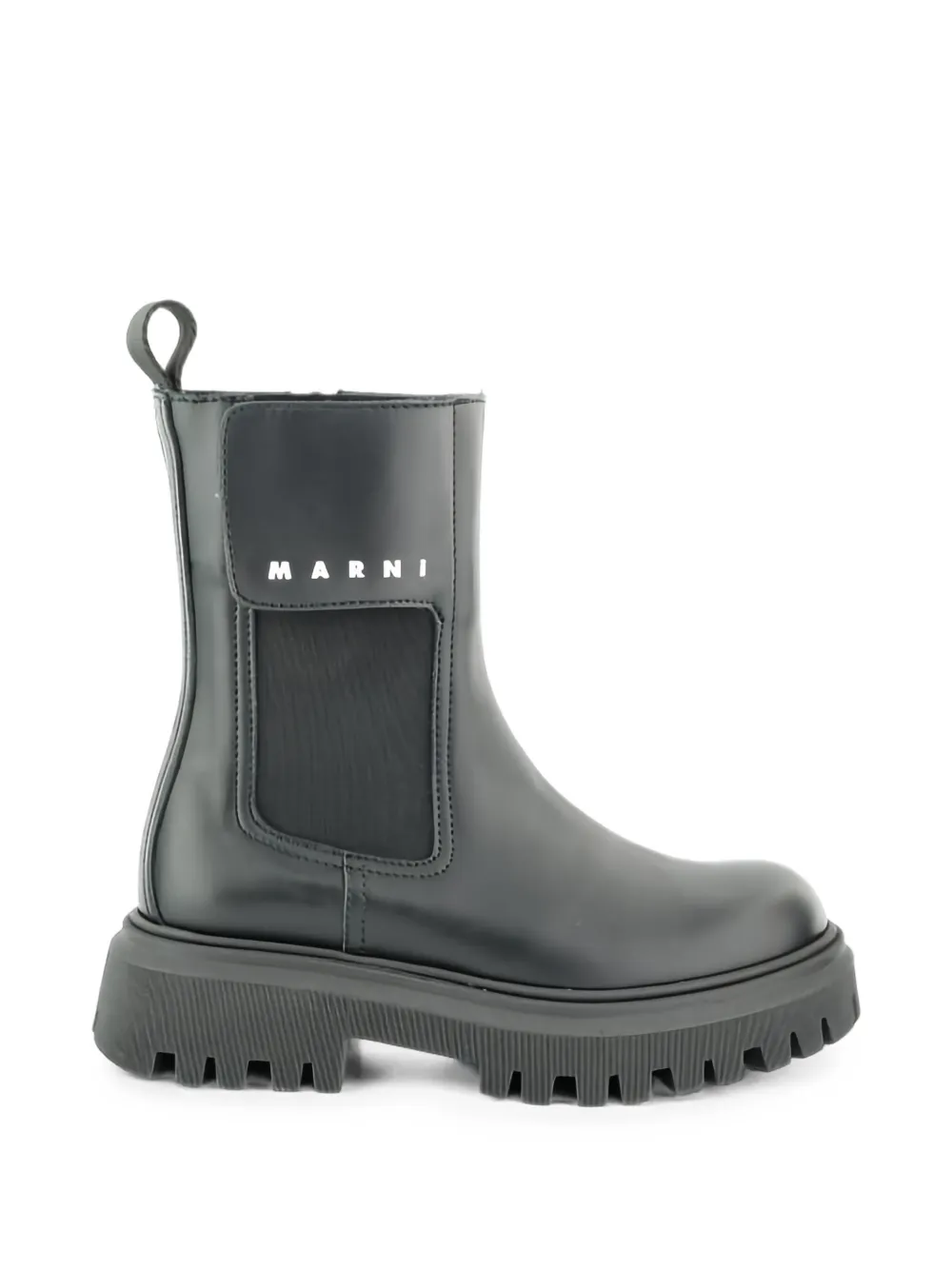 Marni Kids logo-patch chunky boots Zwart