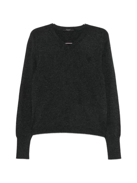 Gucci V-neck logo-embroidered sweater
