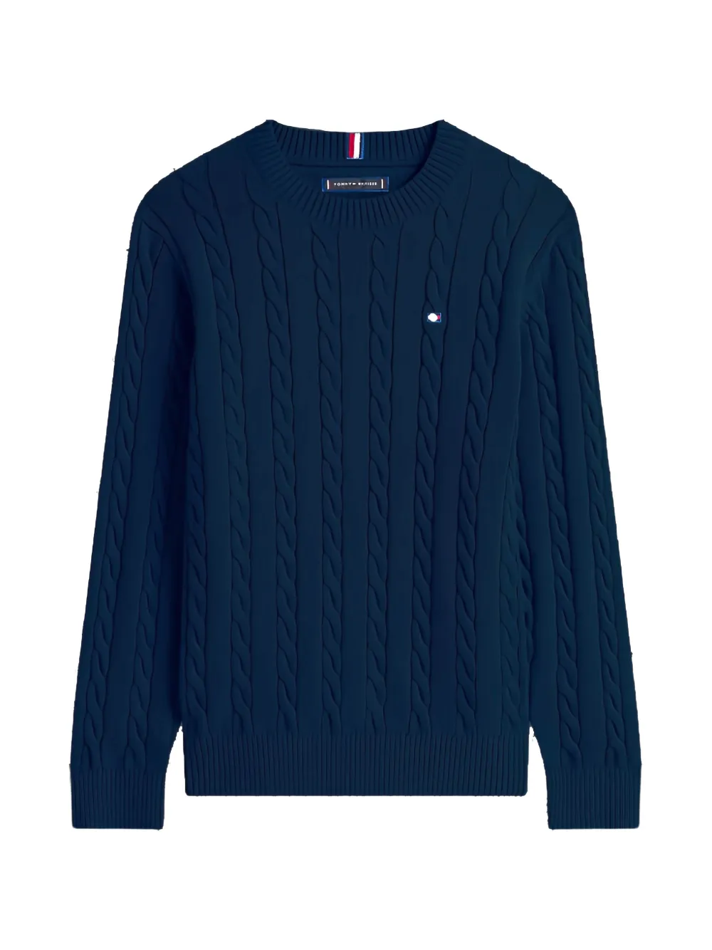 Tommy Hilfiger Junior Kabelgebreide katoenen trui Blauw