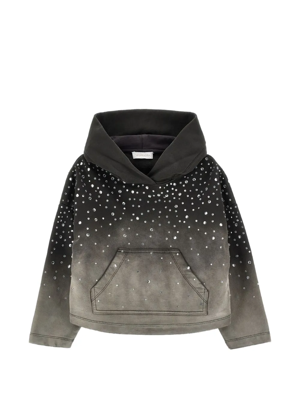 Monnalisa Hoodie met ombré-effect en verfraaid met stras Grijs