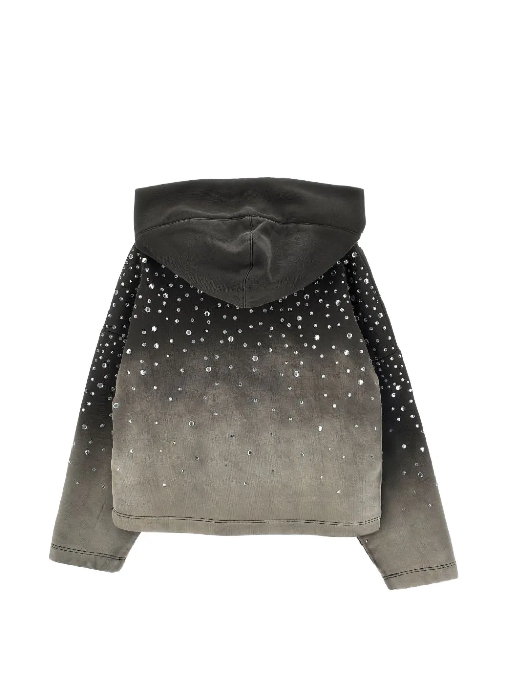 Monnalisa Hoodie met ombré-effect en verfraaid met stras Grijs