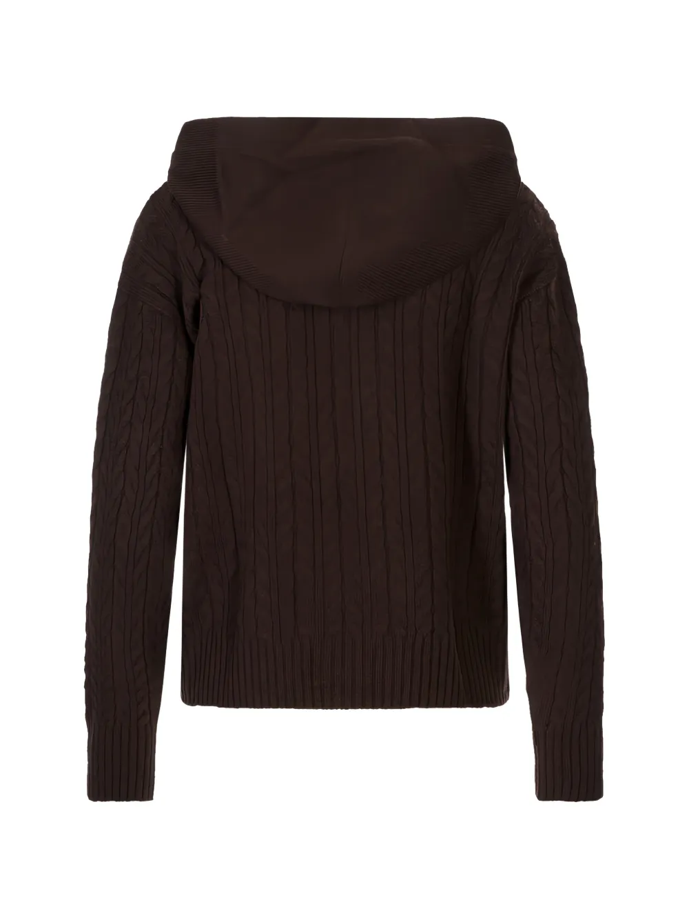 Agnona Hoodie met kabelgebreide print Bruin