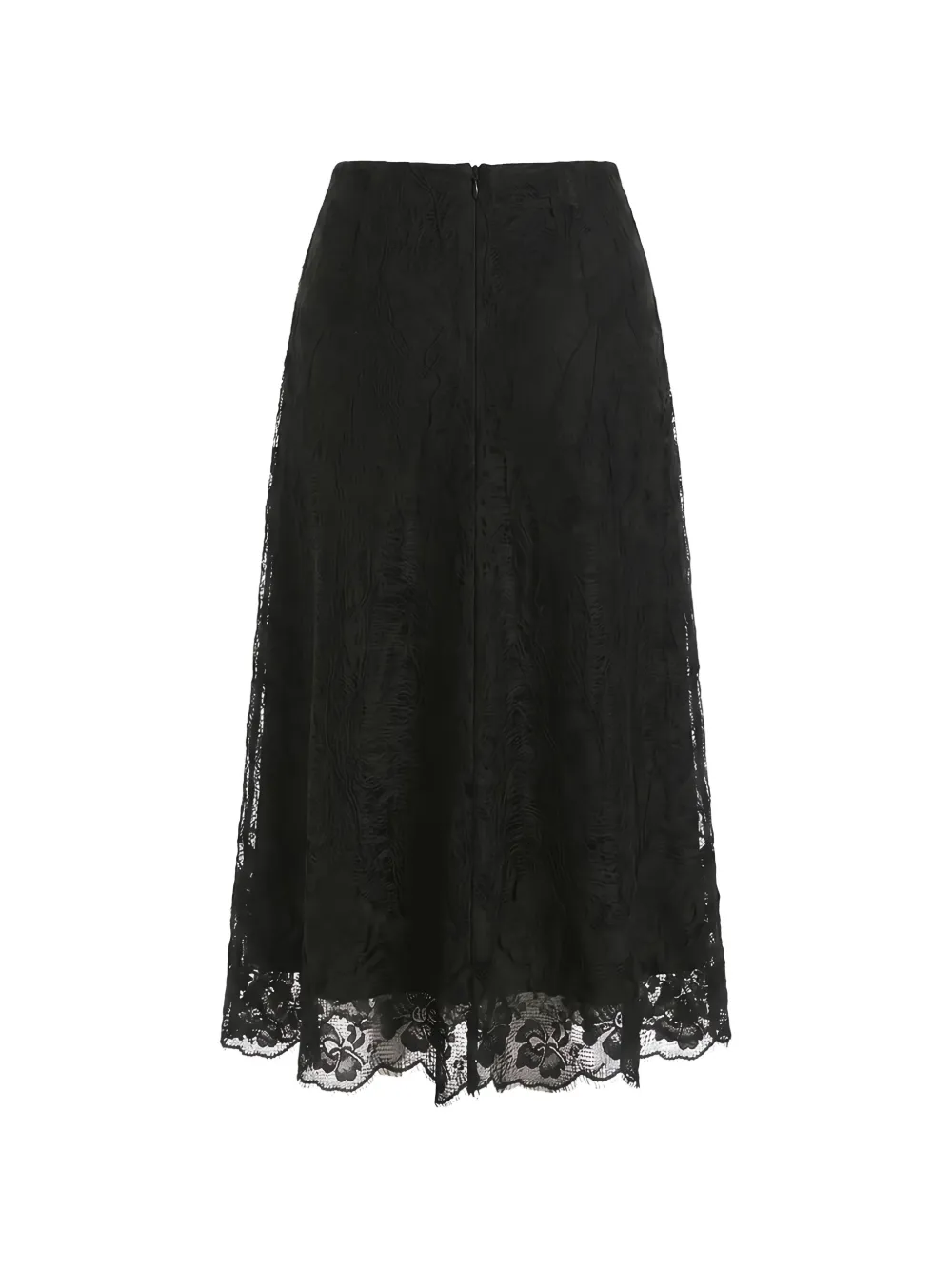Fabiana Filippi lace-overlay scalloped midi skirt Zwart