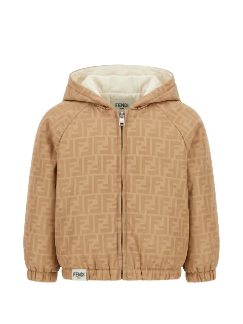 Fendi Kids chaqueta cortavientos reversible con logo FF