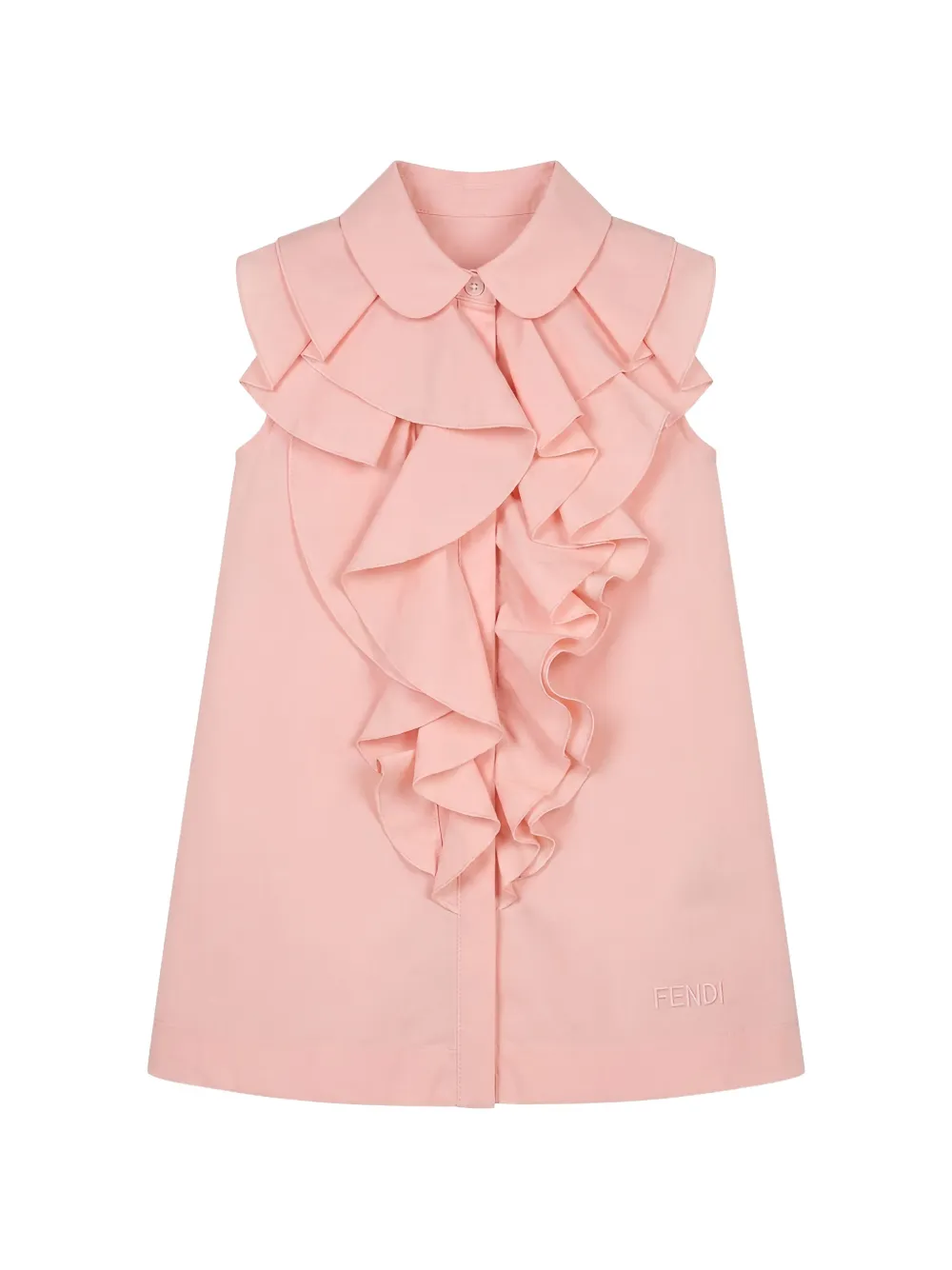Fendi Kids A-line ruffled dress - Rosa