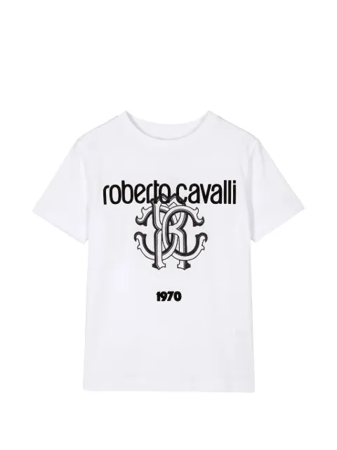 Roberto Cavalli Junior logo-print cotton T-shirt