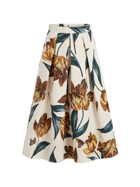 Lunatica Milano falda midi Eterea con estampado floral en jacquard