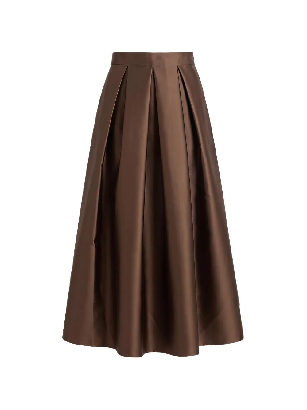 Lunatica Milano Mikado pleated midi skirt - Marrone