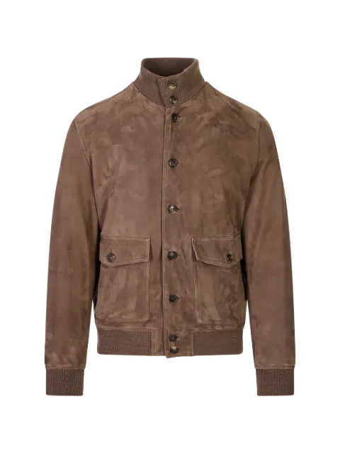 Stewart button-up suede jacket
