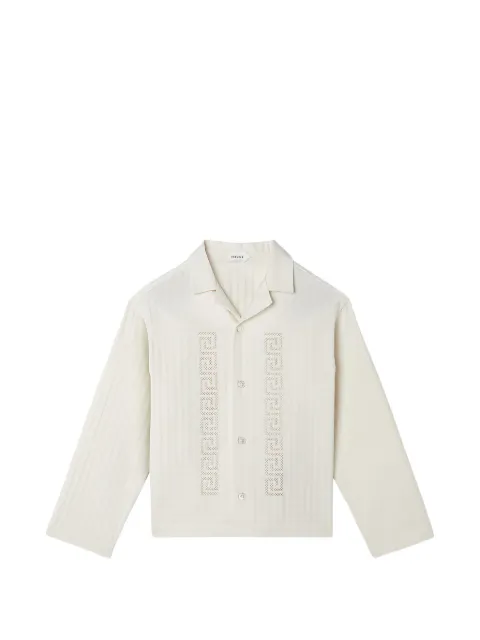 Versace Kids Greca embroidered shirt