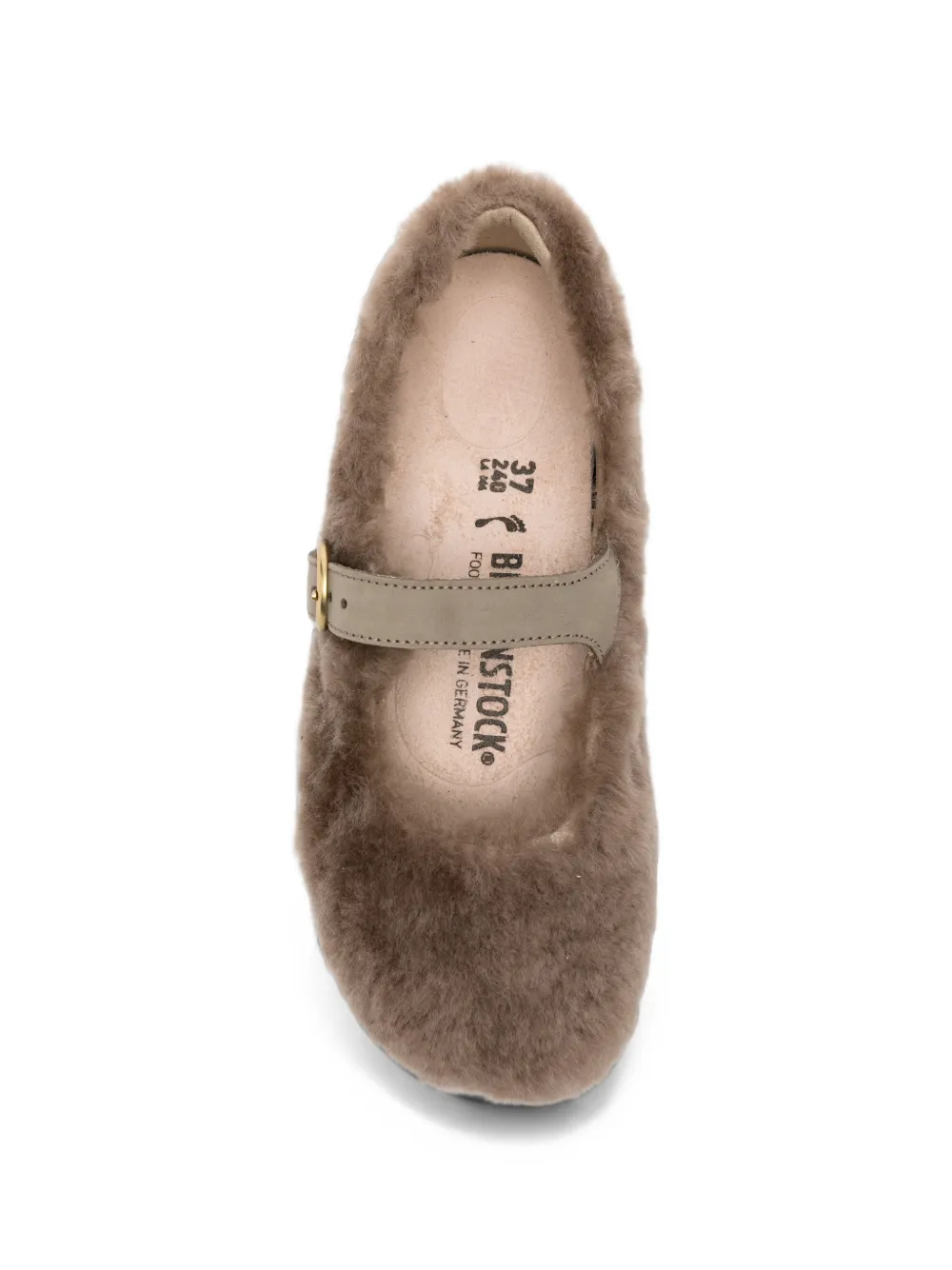 Birkenstock Santa Clarita shearling-trim buckle-strap ballet flats Bruin