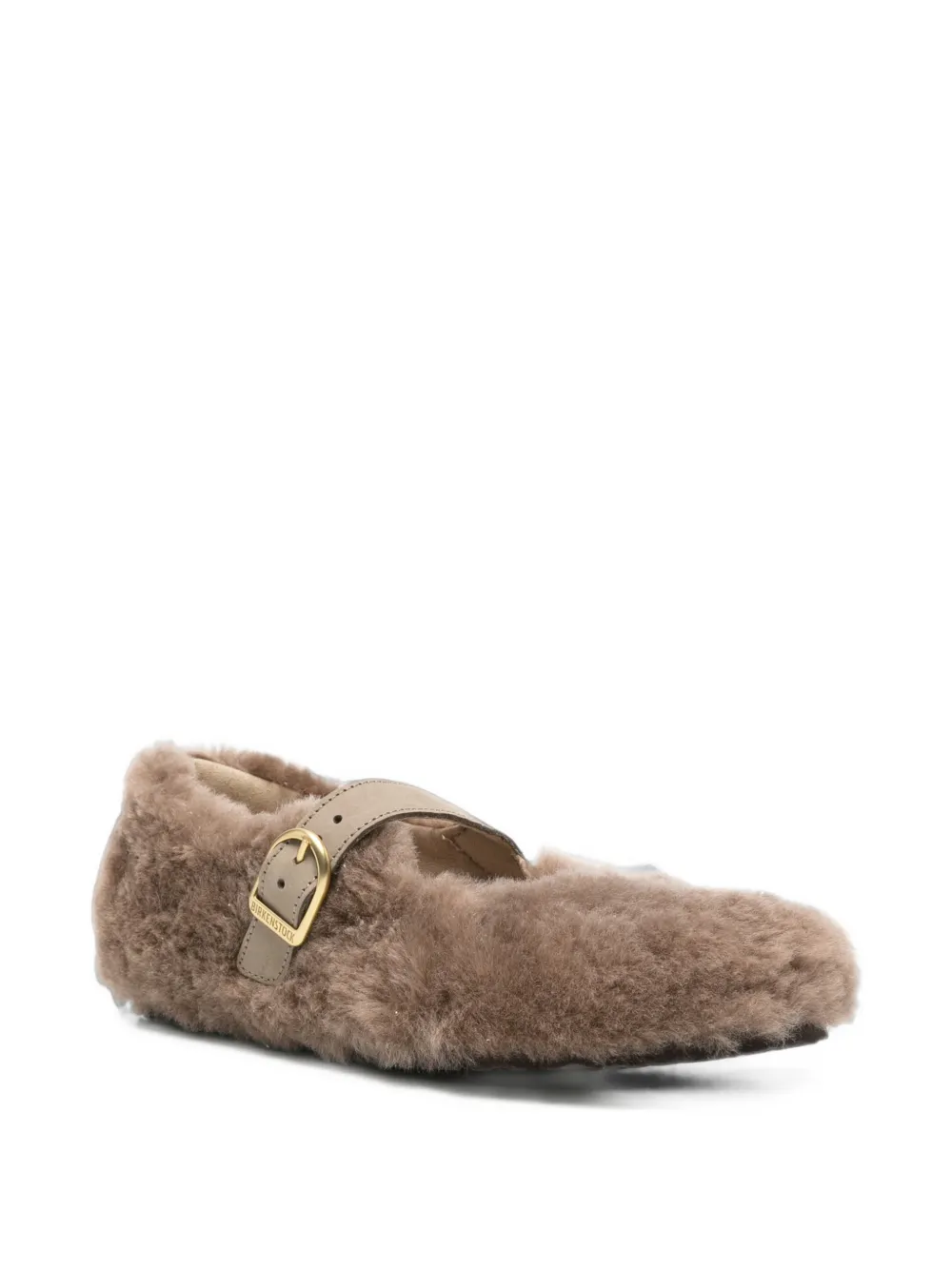 Birkenstock Santa Clarita shearling-trim buckle-strap ballet flats Bruin