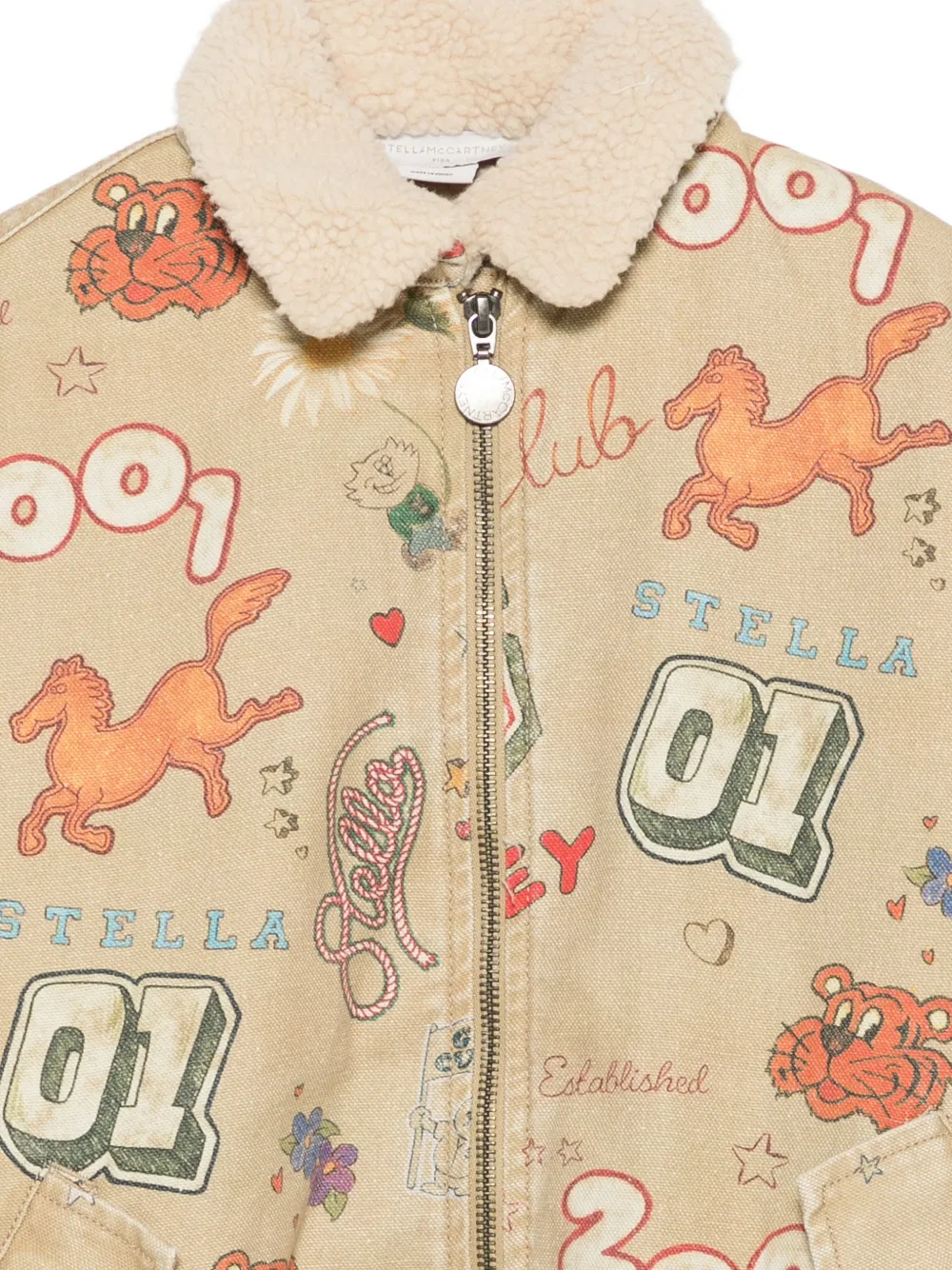 Stella McCartney Kids graphic-print jacket Beige