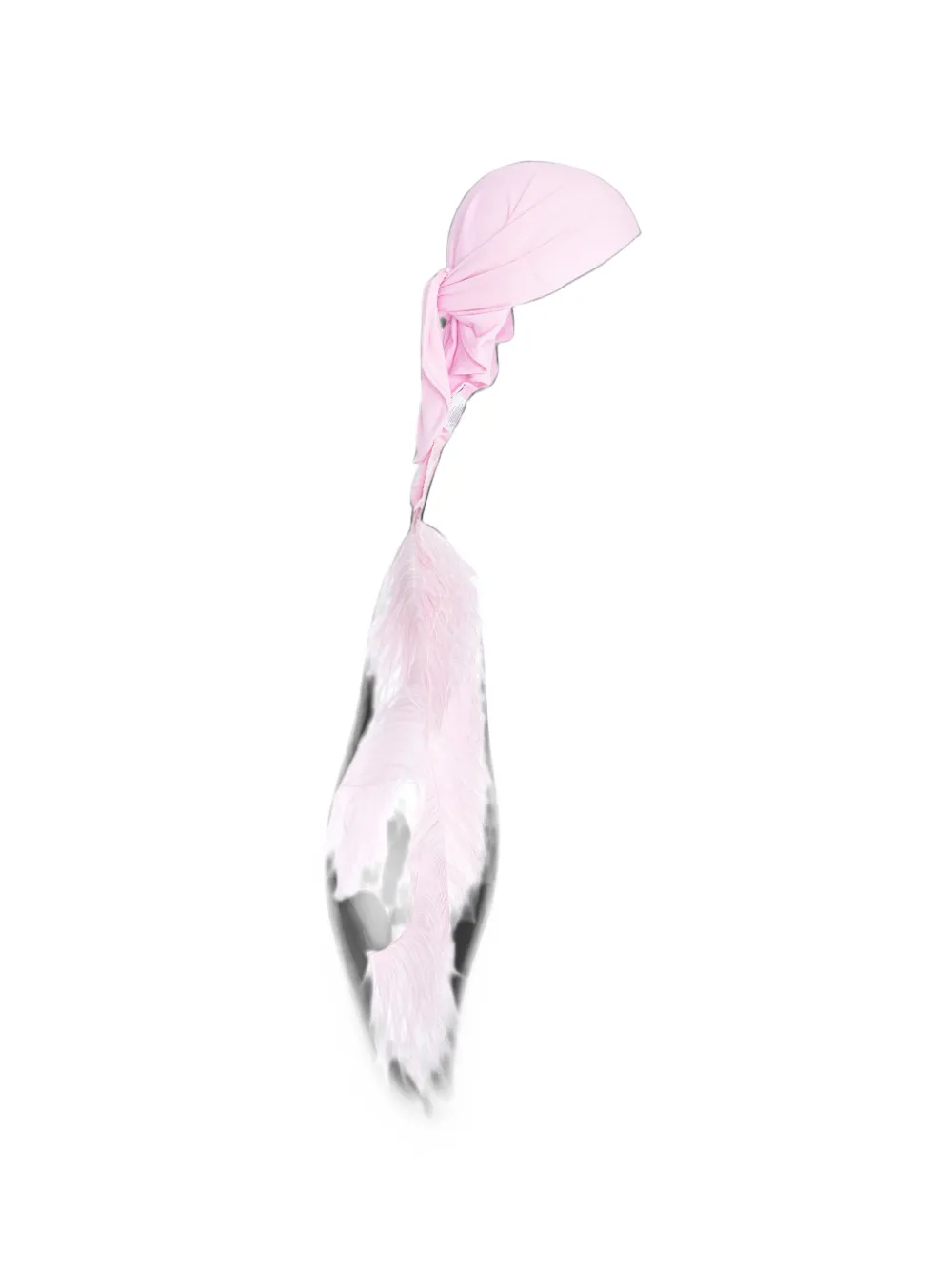 MANURÍ Sissy feather-trim headscarf - Rosa
