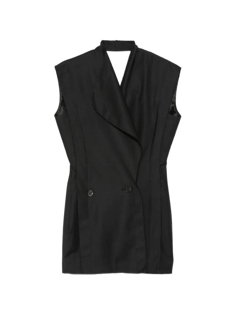 Litkovska Double-breasted Sleeveless Jacket In Black