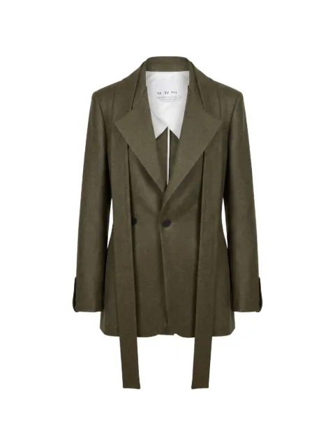 SA SU PHI scarf-detail wool blazer