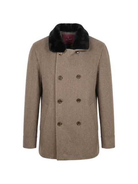 Montecore double-breasted faux-fur collar coat