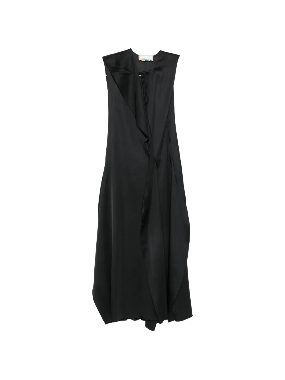 Litkovska Draped-detail Sleeveless Midi Dress In Black