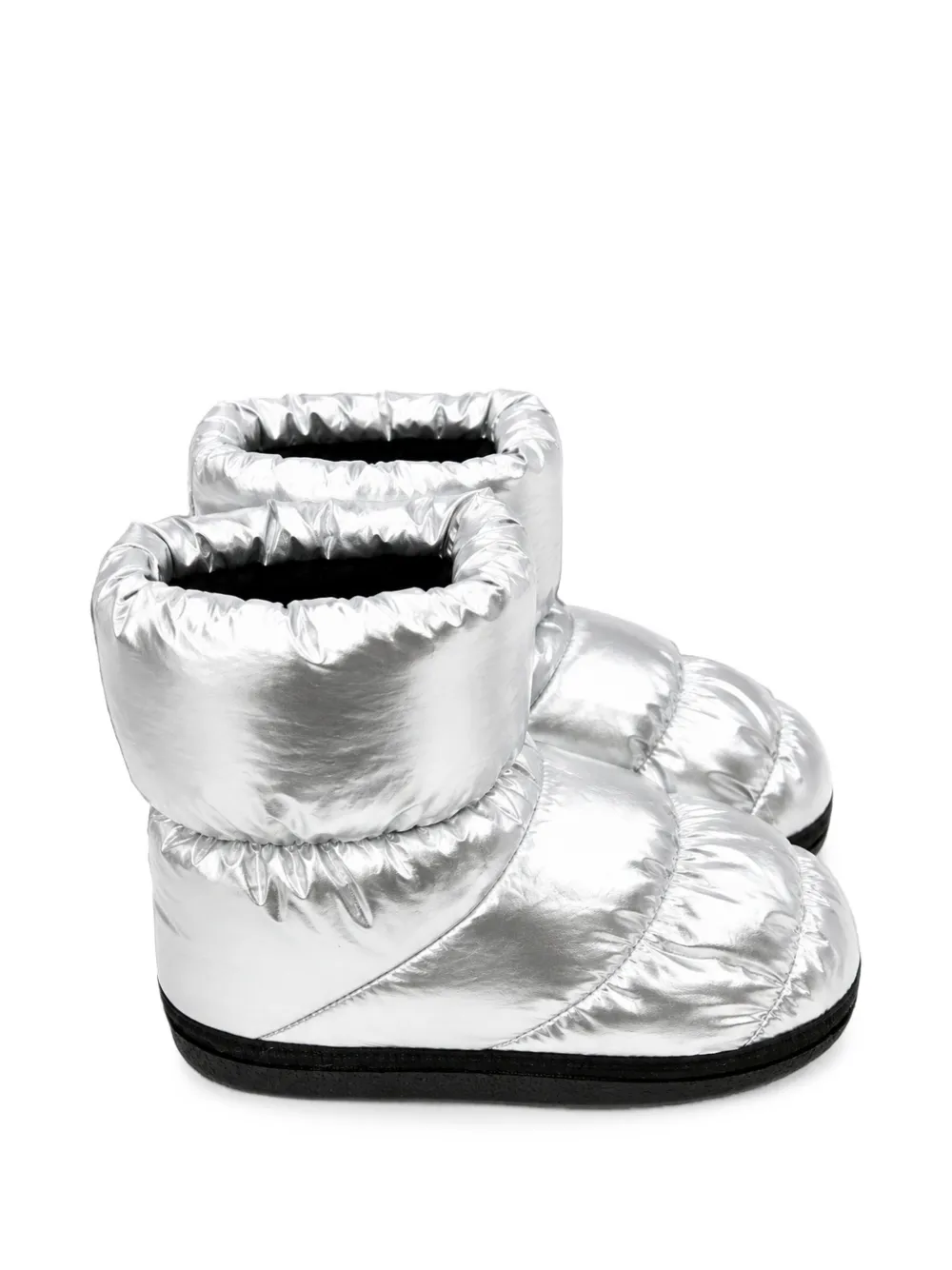 MM6 Maison Margiela Kids quilted logo-patch snow boots Zilver