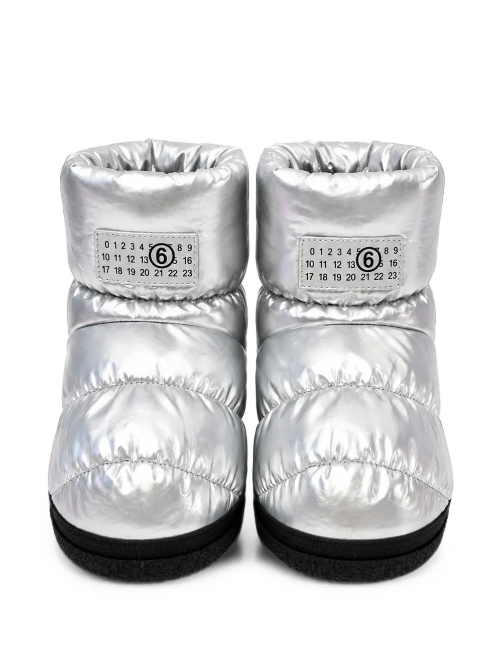 MM6 Maison Margiela Kids quilted logo-patch snow boots Zilver