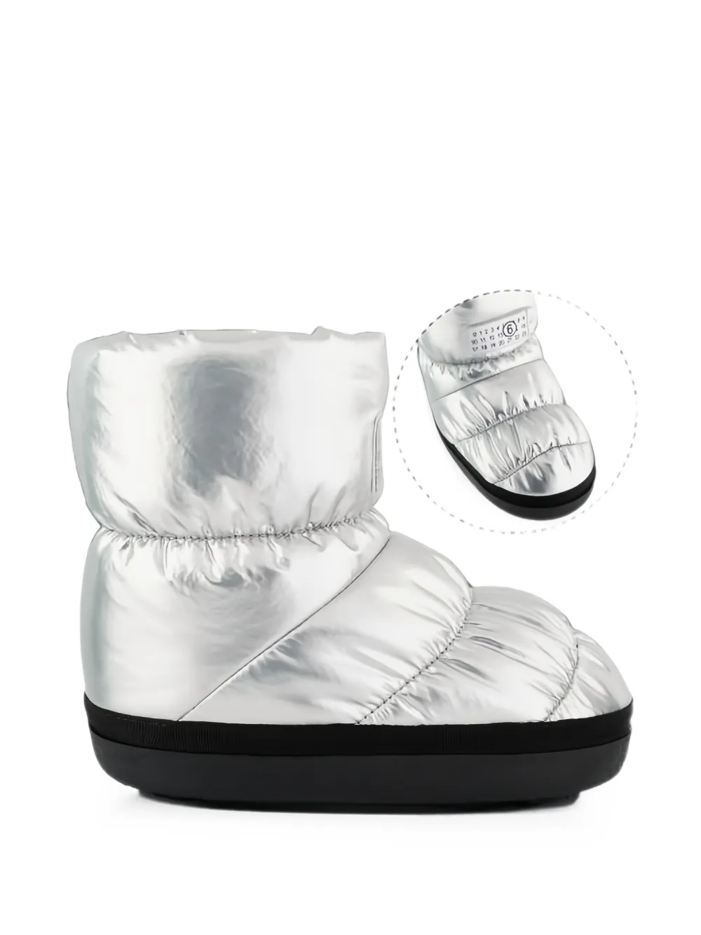 MM6 Maison Margiela Kids quilted logo-patch snow boots Zilver