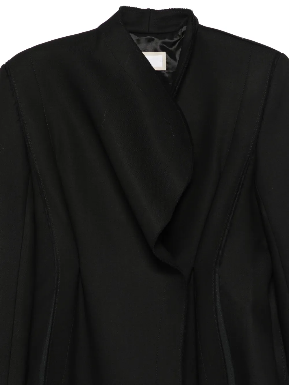 Litkovska Asymmetric Draped Coat In Black