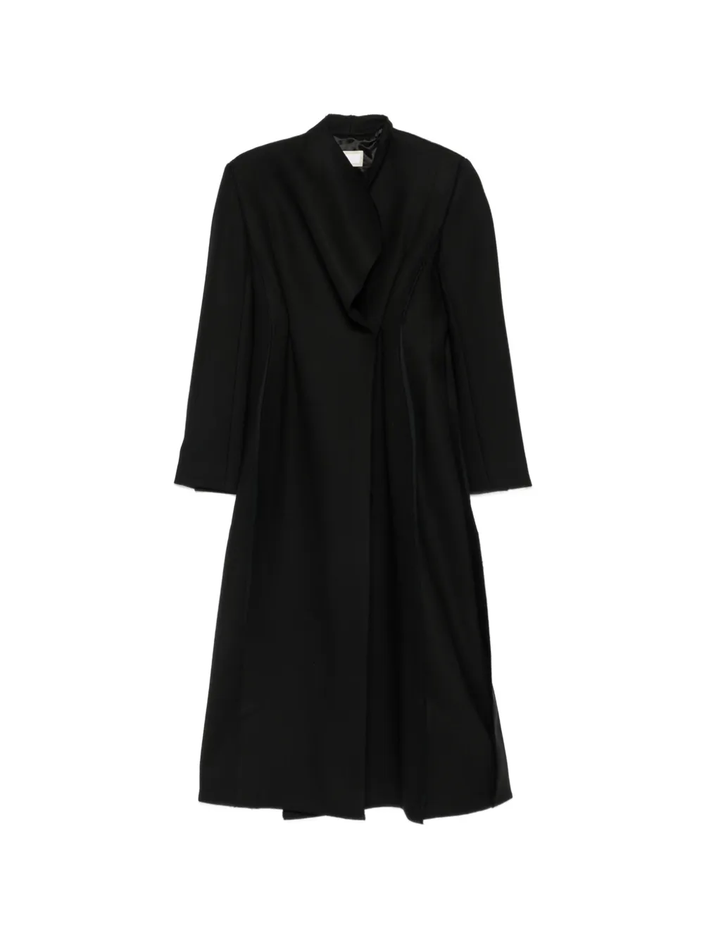 Litkovska Asymmetric Draped Coat In Black