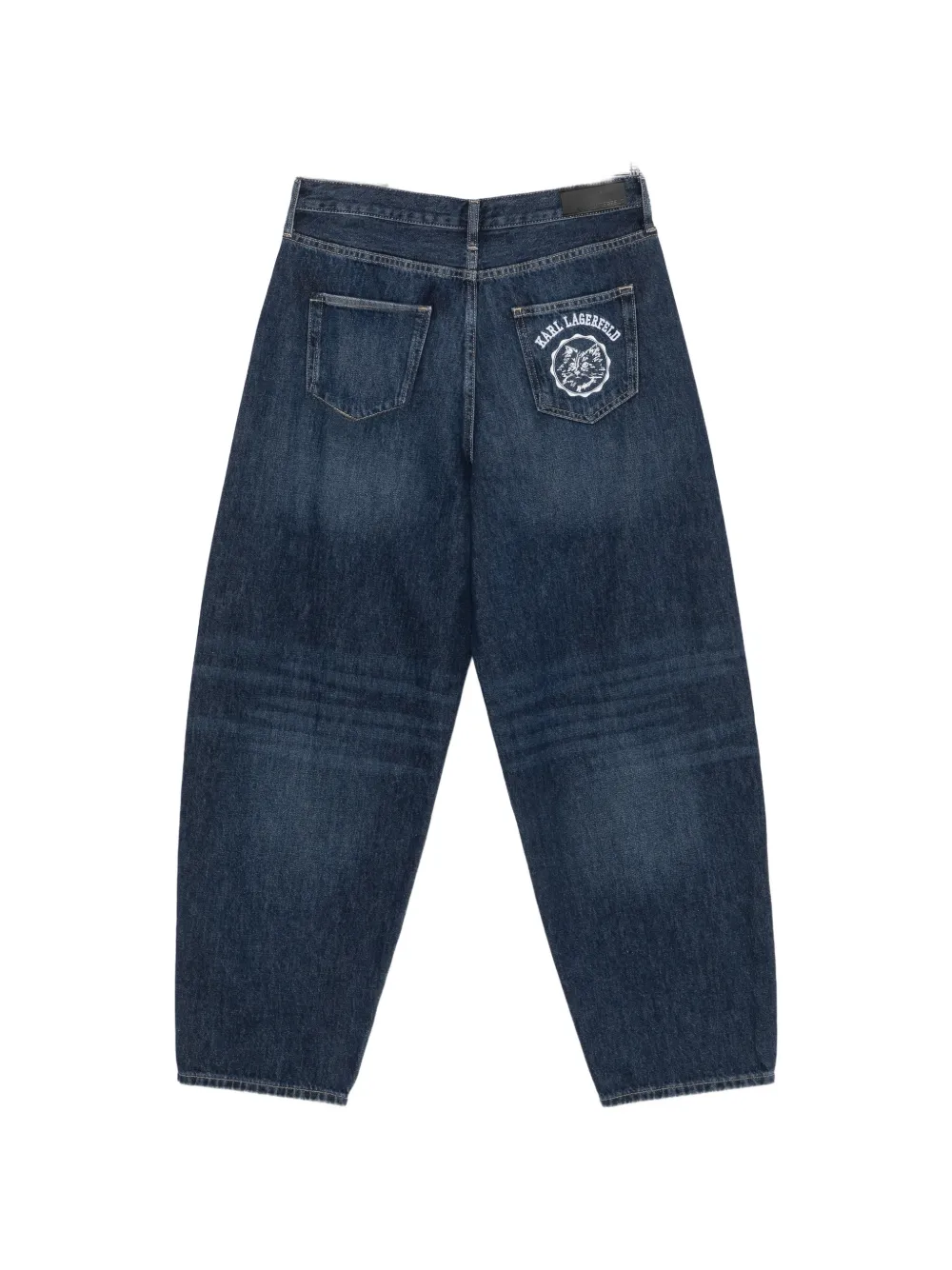 Karl Lagerfeld Jeans met geborduurd logo en wijde pijpen Blauw