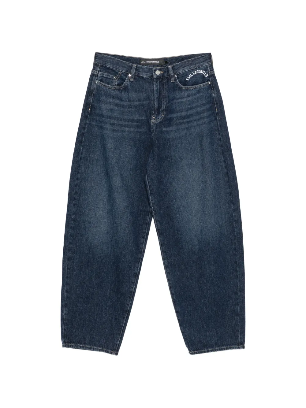 Karl Lagerfeld embroidered-logo wide-leg jeans - Blu