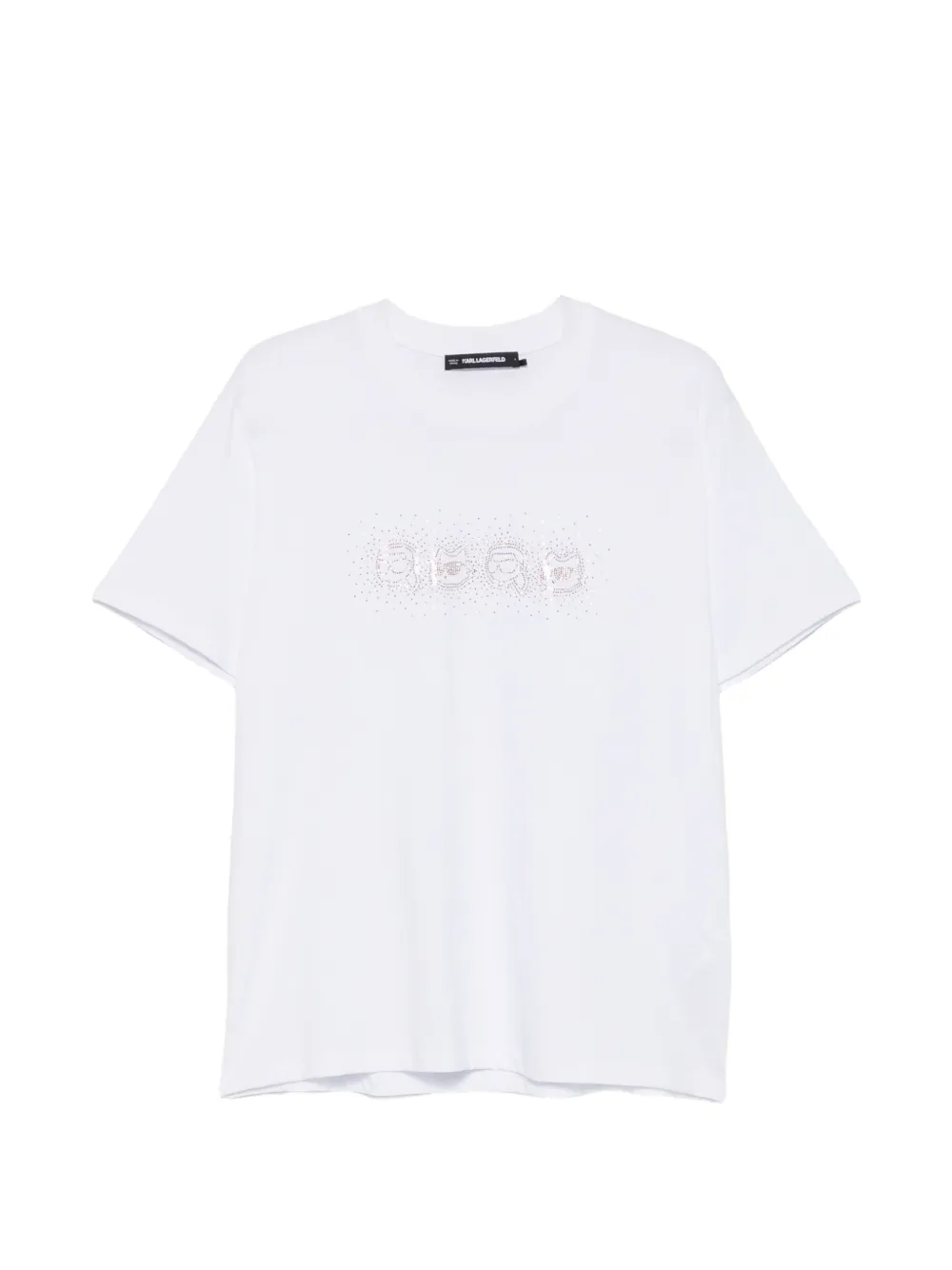 Karl Lagerfeld Ikon rhinestone-embellished T-shirt - Bianco