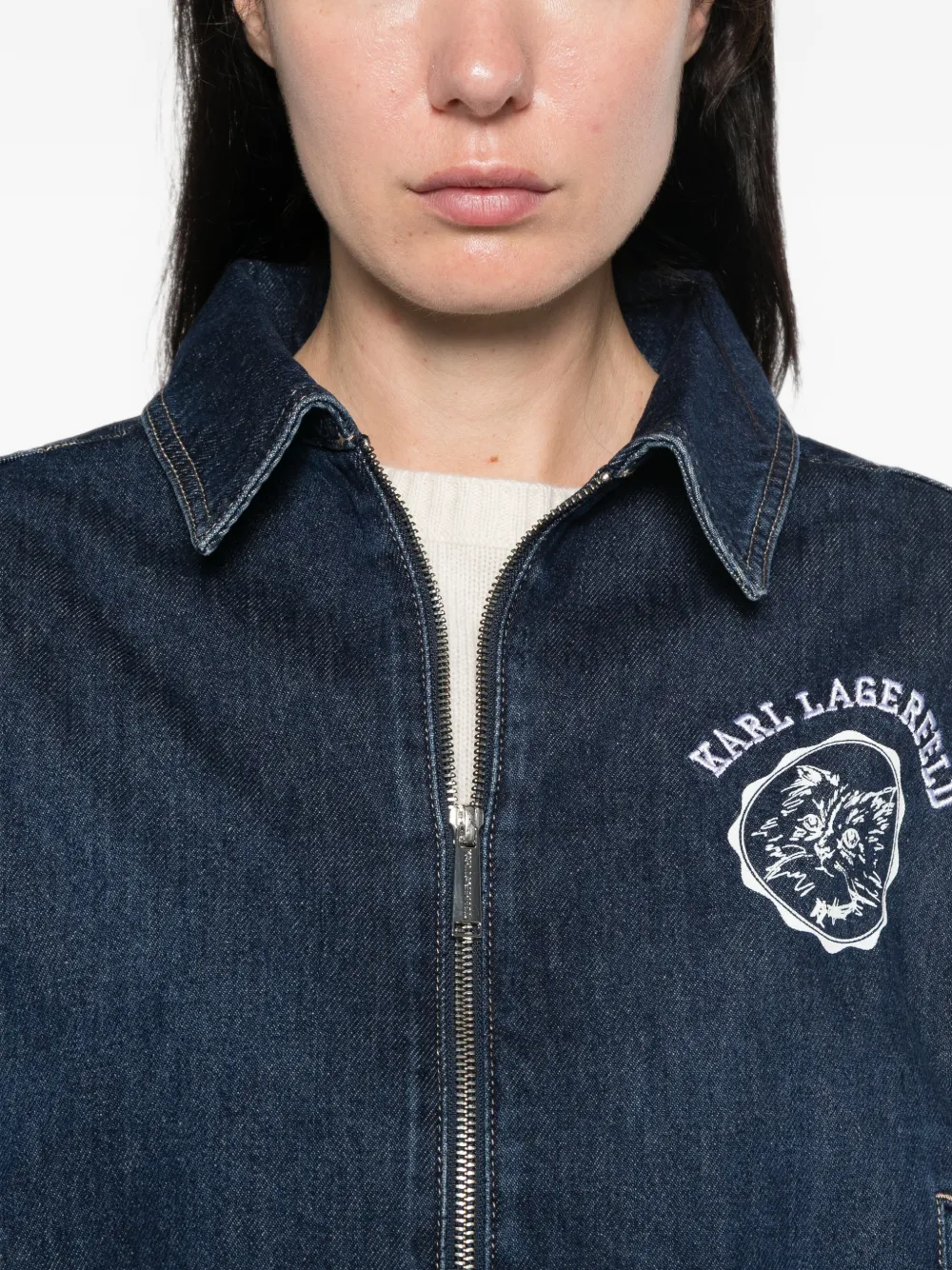 Karl Lagerfeld Ikon jack met rits Blauw