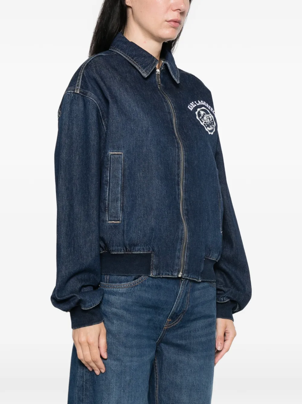 Karl Lagerfeld Ikon jack met rits Blauw