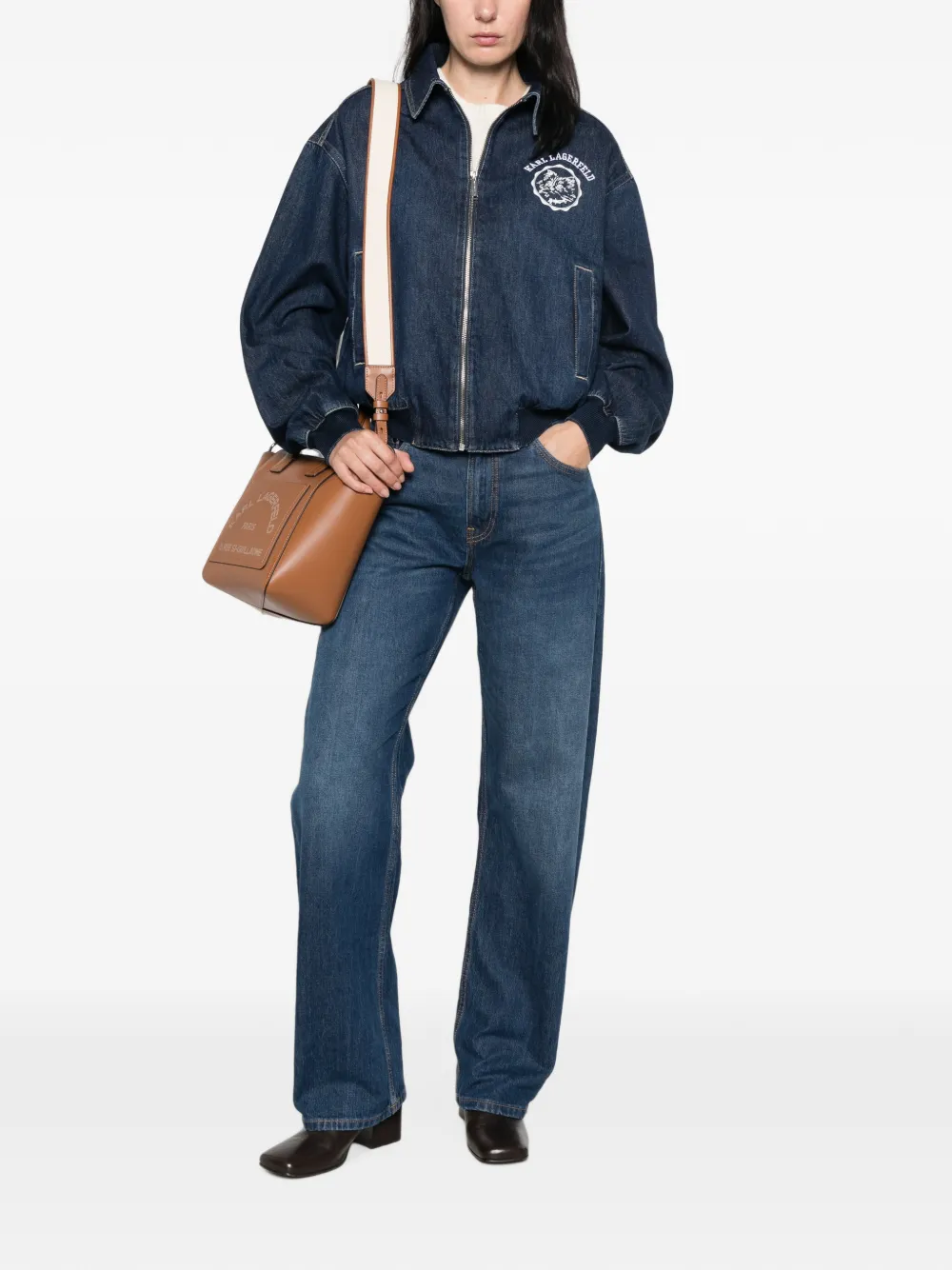 Karl Lagerfeld Ikon jack met rits Blauw
