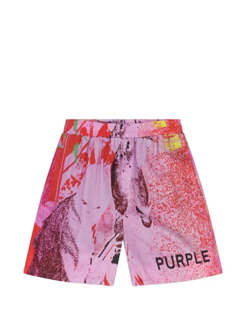 Purple Brand graphic-print pull-on shorts
