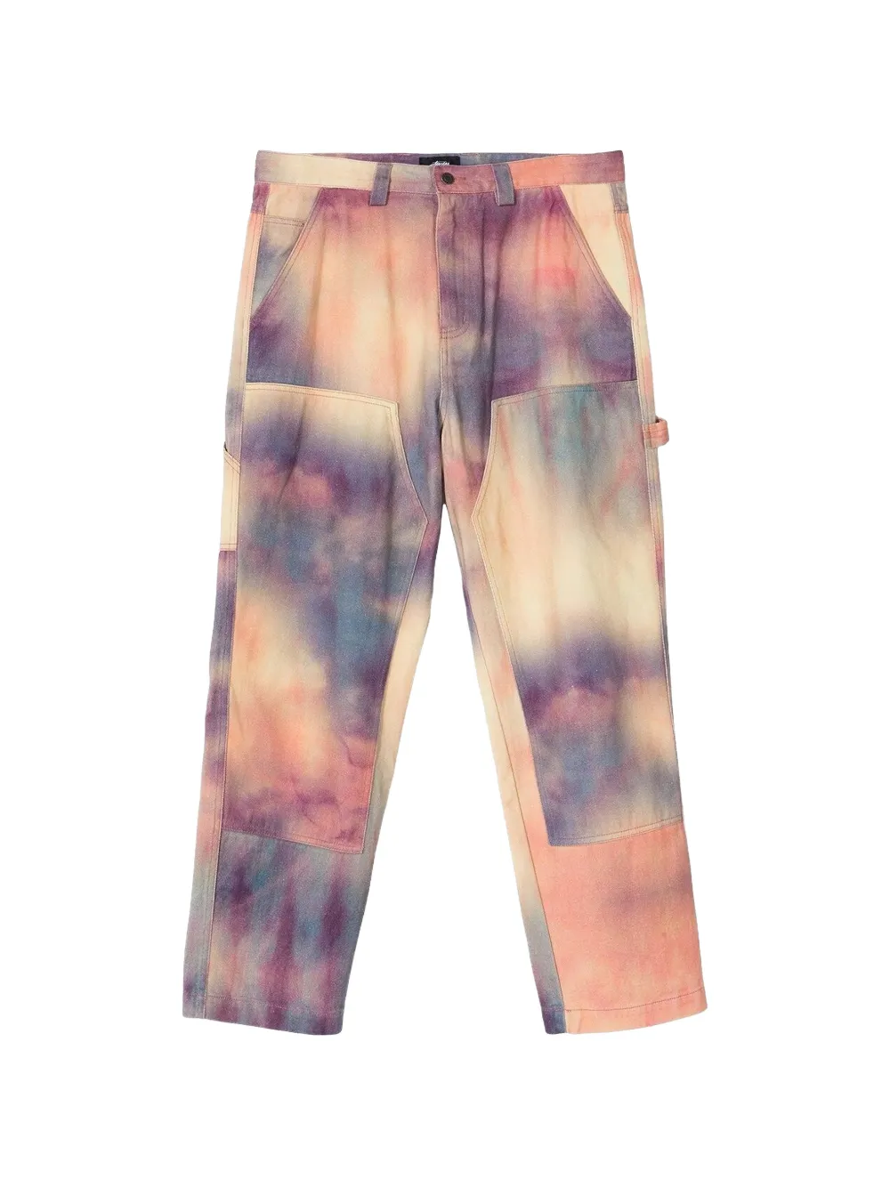 Stüssy logo-patch tie-dye jeans - Viola