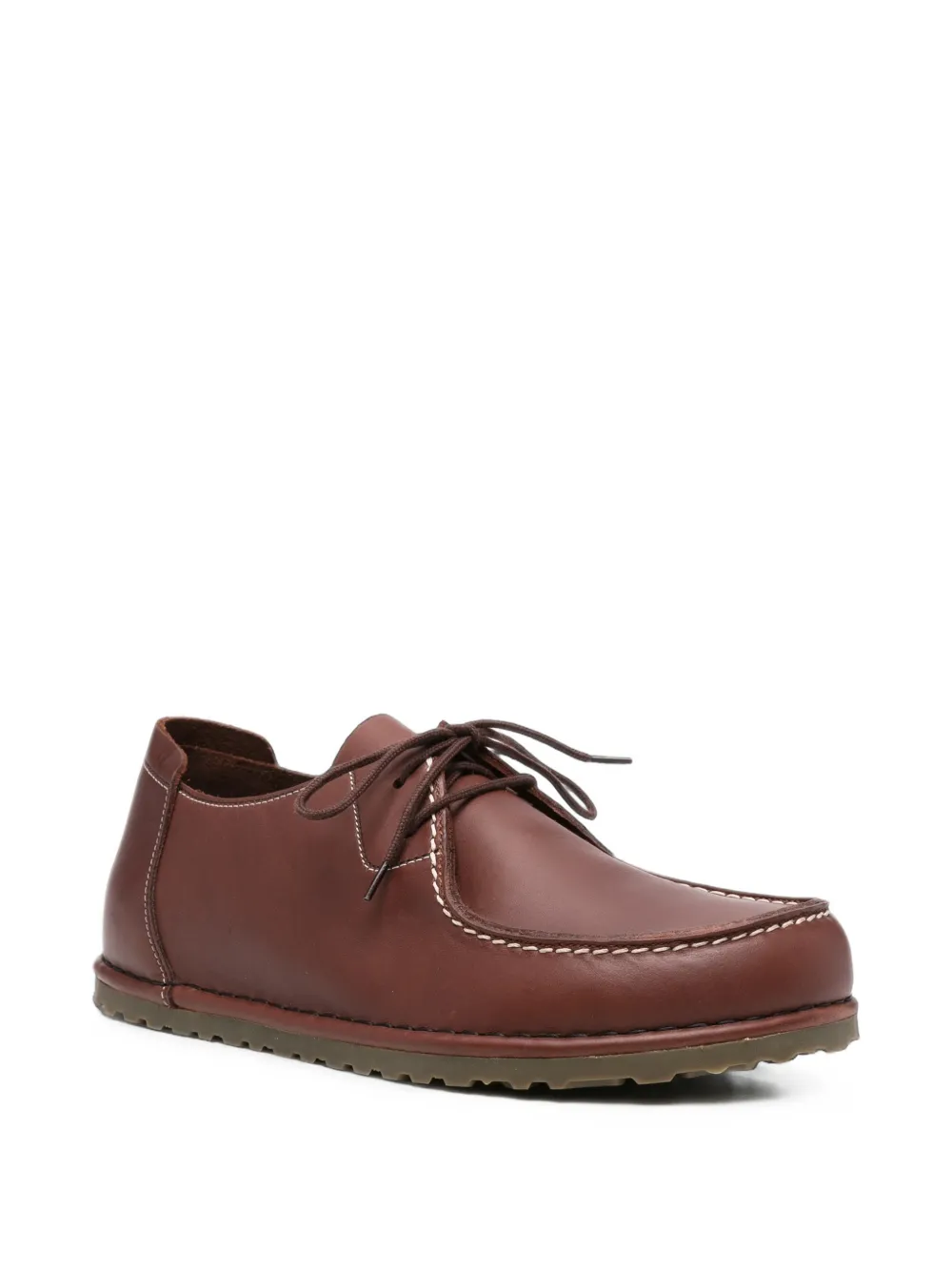 Birkenstock Utti Lace contrast-stitch leather sneakers Bruin