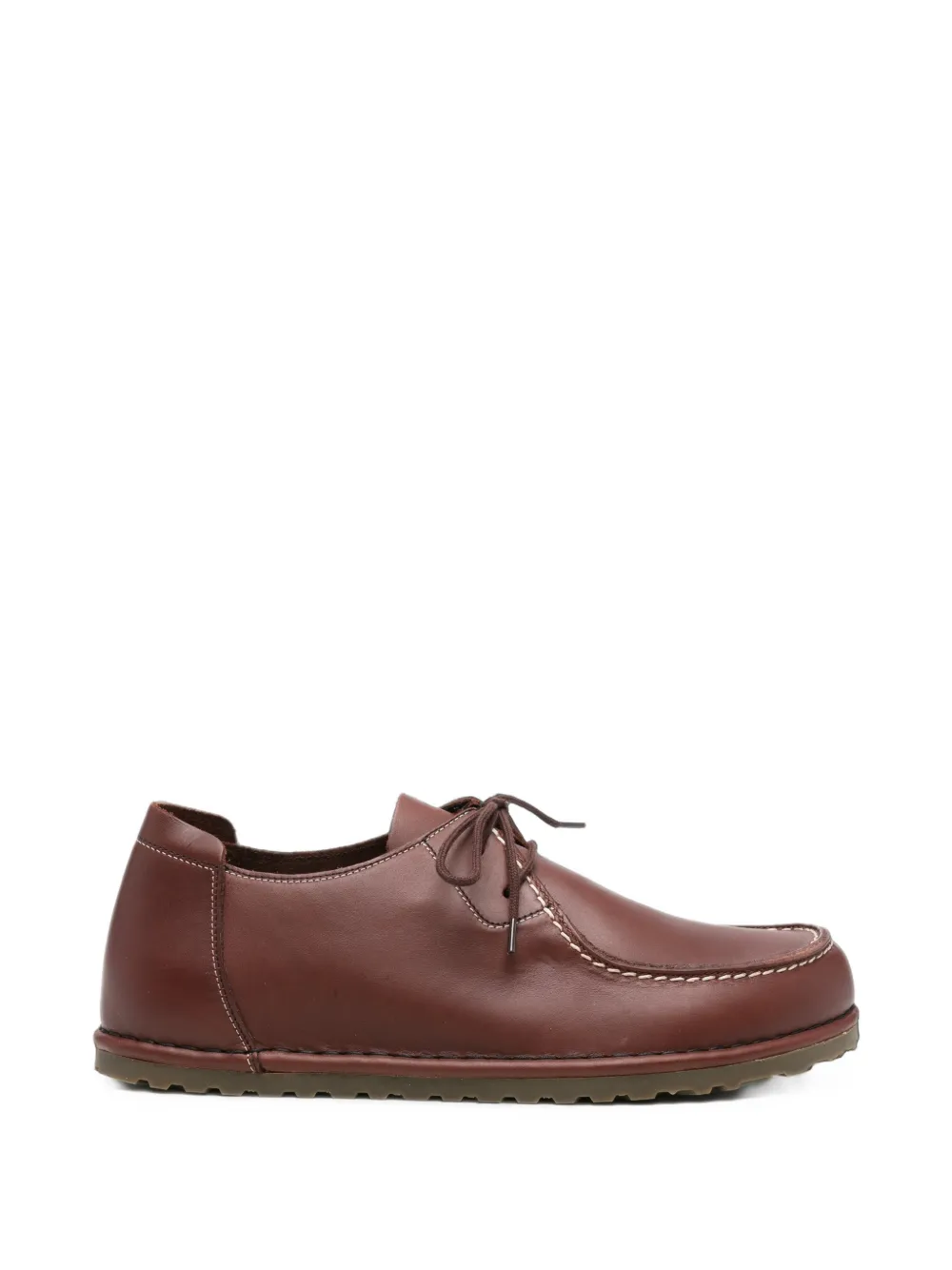 Birkenstock Utti Lace contrast-stitch leather sneakers - Marrone