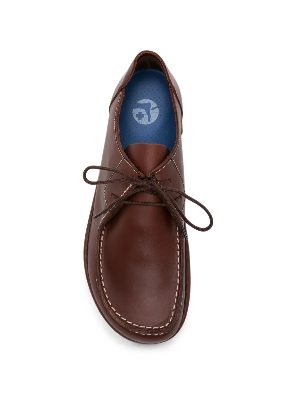 Birkenstock Utti Lace contrast-stitch leather sneakers Bruin