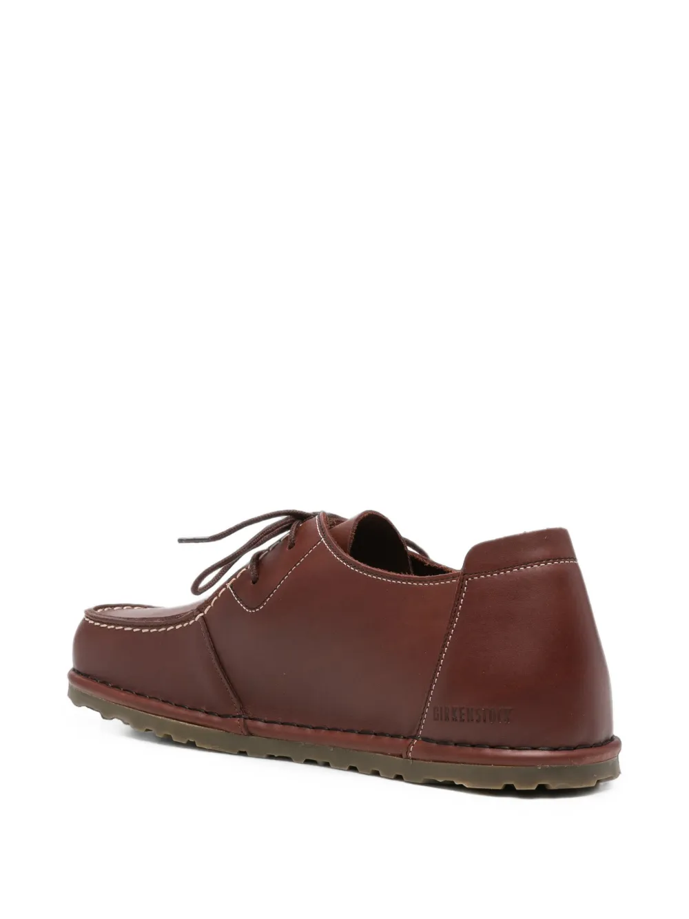 Birkenstock Utti Lace contrast-stitch leather sneakers Bruin