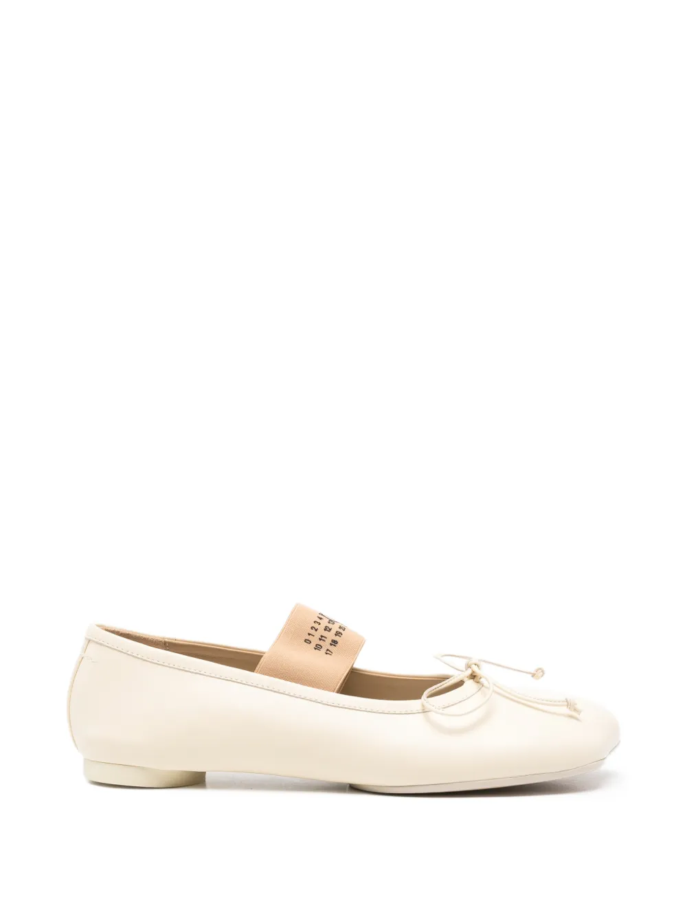 Pre-owned Maison Margiela Anatomic Numeric-strap Ballet Flats In Neutrals