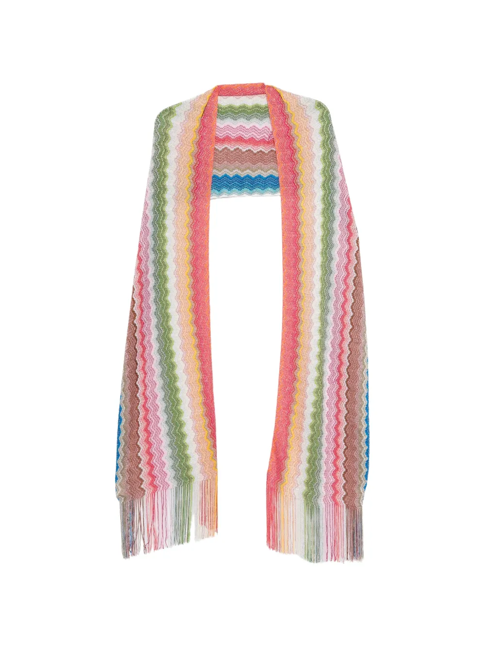 Missoni Pre-Owned chevron fringed scarf - Nude