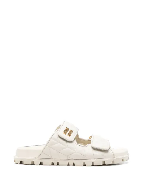 Miu Miu Pre-Owned Matelassé touch-strap slides