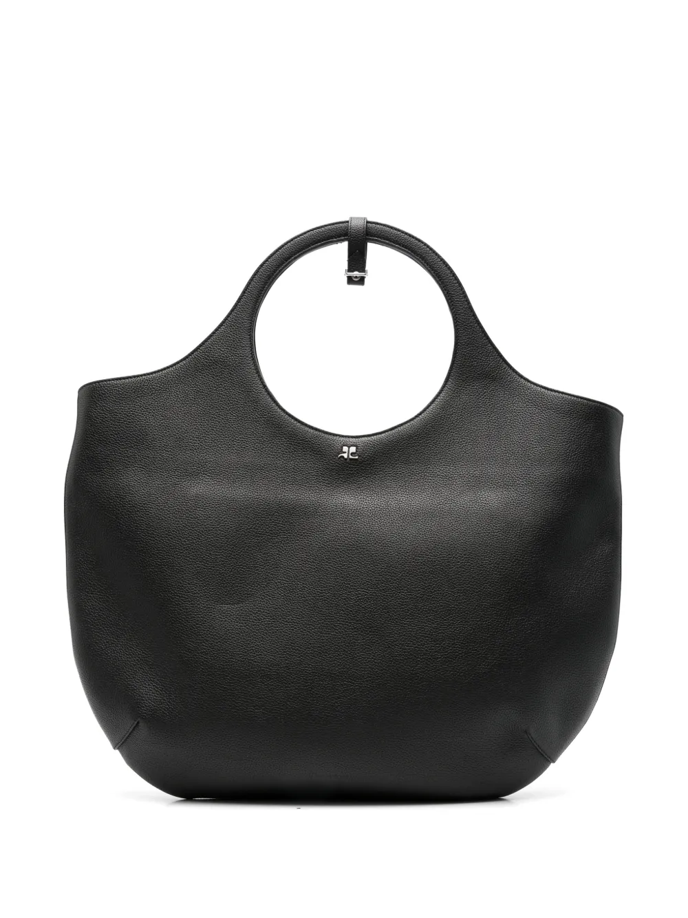 Pre-owned Courrèges Holy Leather Tote Bag In Black