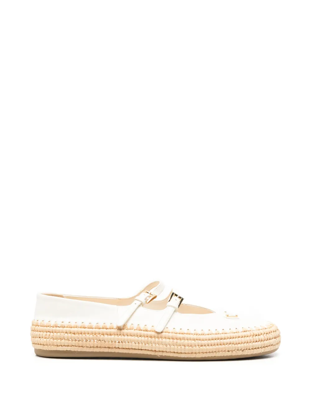Prada Pre-Owned ballerines à bride à boucle - Blanc
