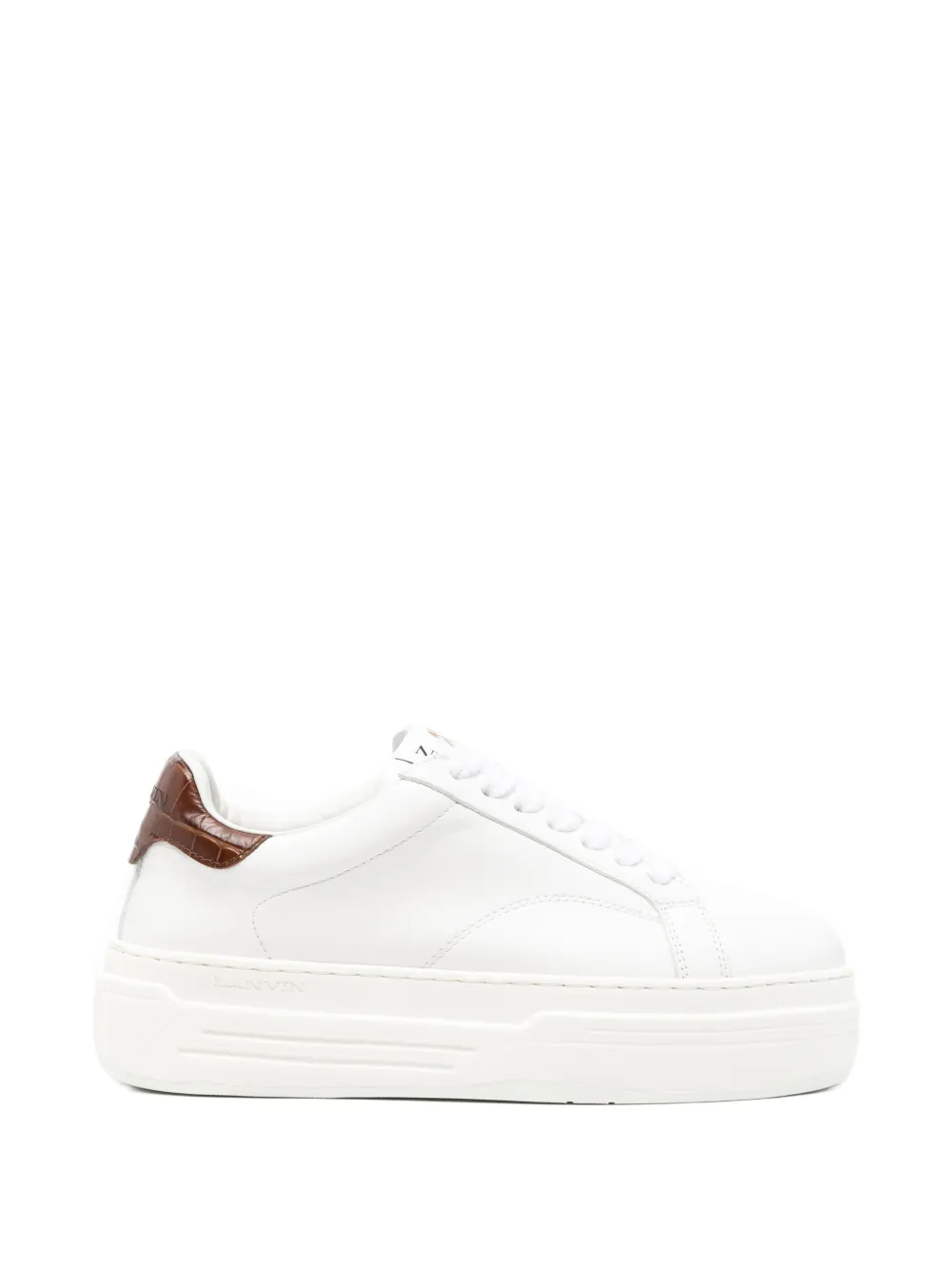 Pre-owned Lanvin Ddb0 Platform Sneakers In White