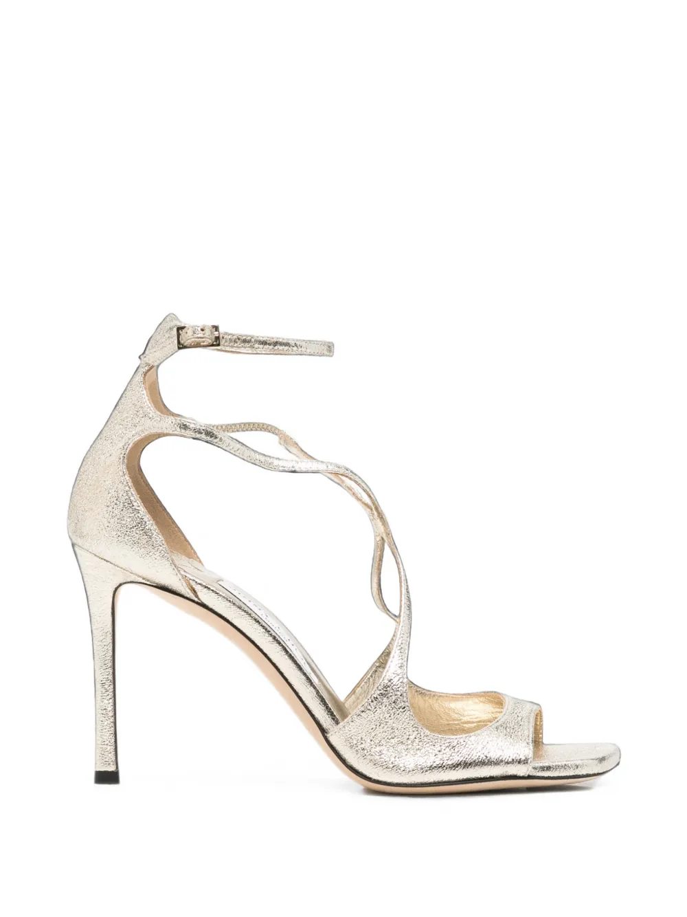 Jimmy Choo Pre-Owned Azia 95 strappy heeled sandals - Gold