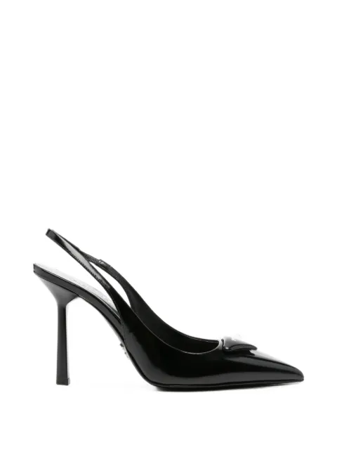 Prada Pre-Owned brushed leather slingback pumps
