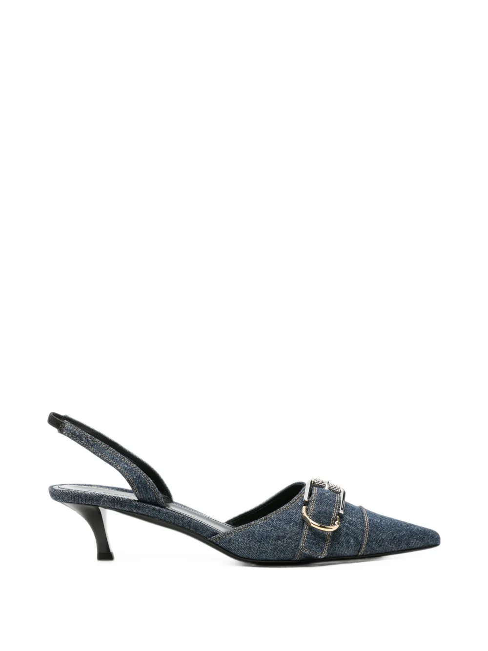 Pre-owned Givenchy Voyou Buckle-strap Pumps In Blue