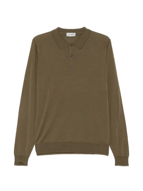 John Smedley Belper long-sleeve knitted polo shirt 